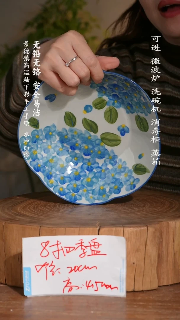 碗陶瓷景德镇高温瓷釉下彩手绘陶瓷