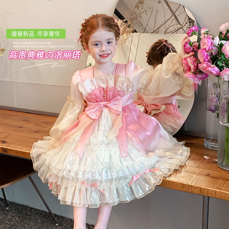 女童洛丽塔公主裙儿童春装裙子2025新款洋气大童春季小女孩连衣裙