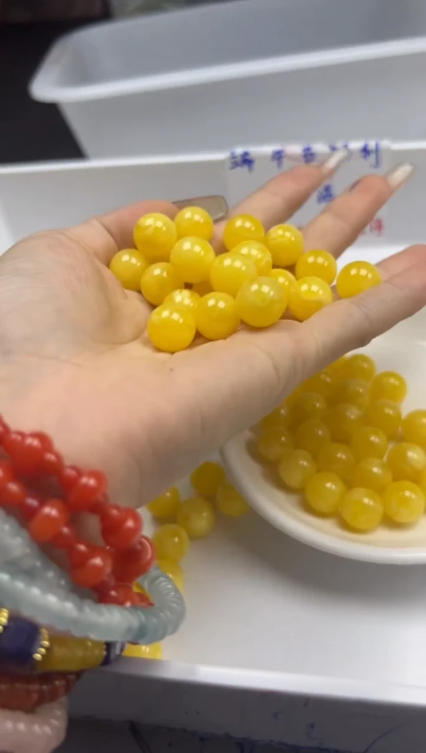 未镶嵌颈饰蜜蜡w817蜜蜡白花蜡12mm*10颗