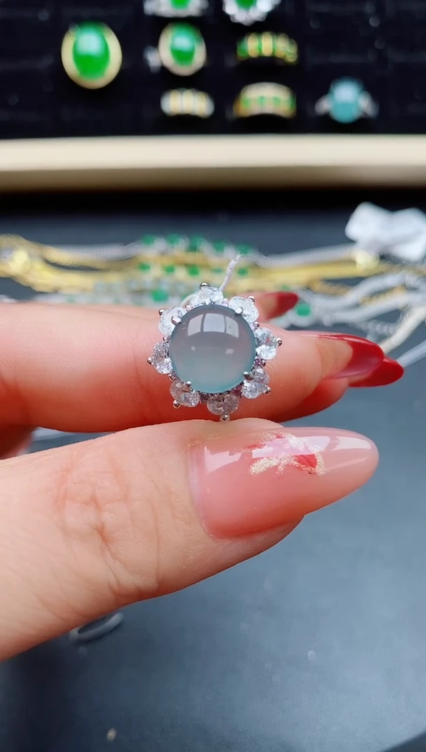 【闪购商品】翡翠戒指银S925镶嵌21321