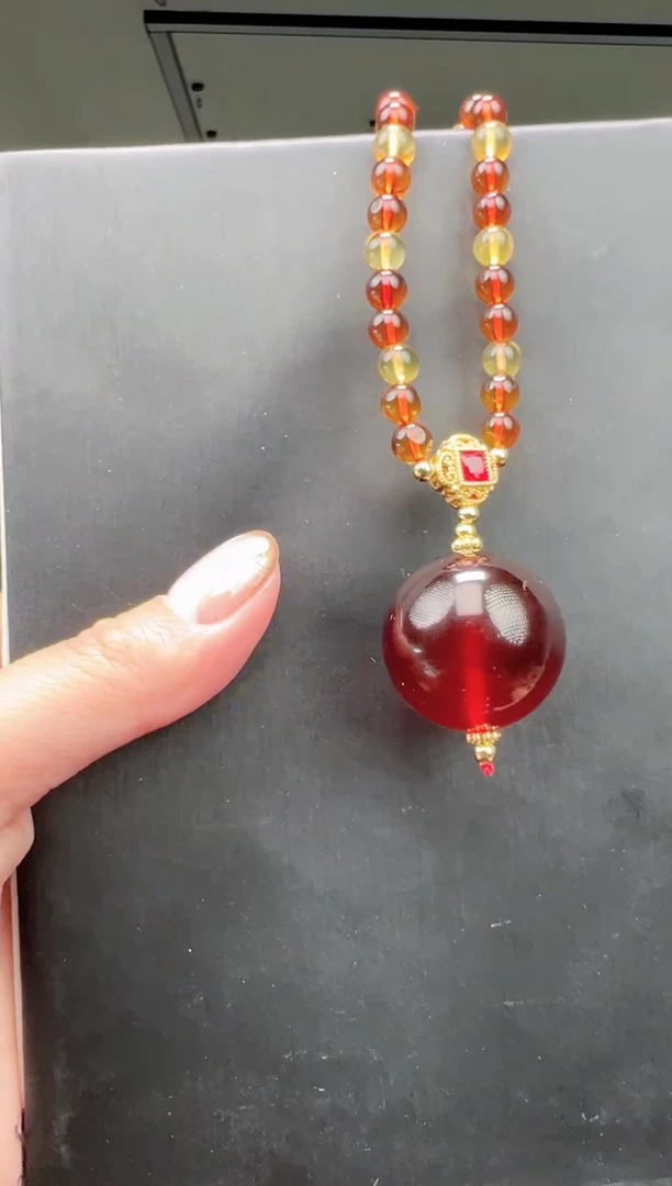 琥珀颈饰未镶嵌圆珠多样性拍一发一