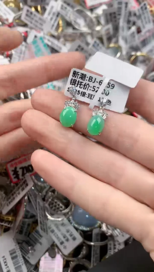 银S925镶嵌戒指翡翠3333----10