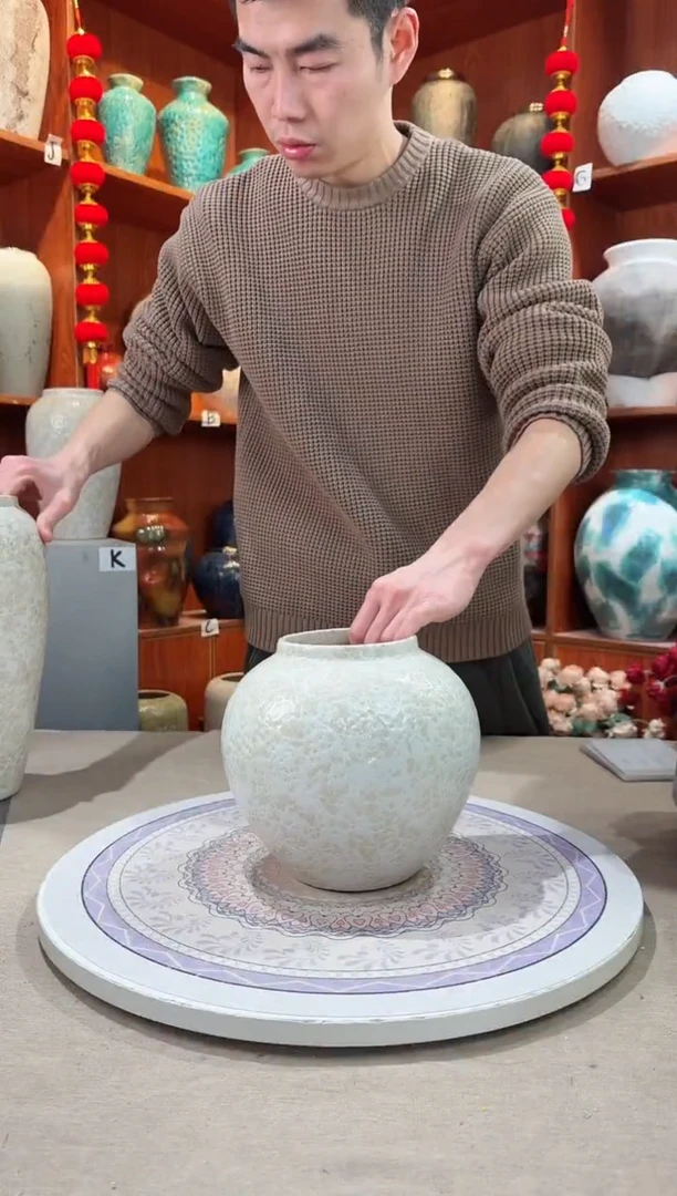 【闪购商品】瓶陶瓷花瓶 无花 茶白小号