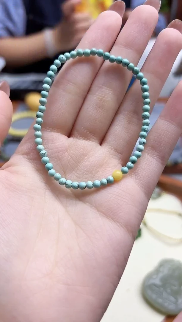 未镶嵌绿松石长串松石小米手串*1 GW