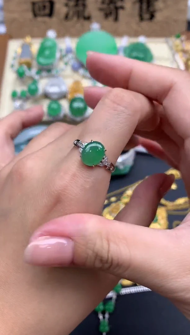 【闪购商品】翡翠戒指18K金镶嵌350-中国好珍宝
