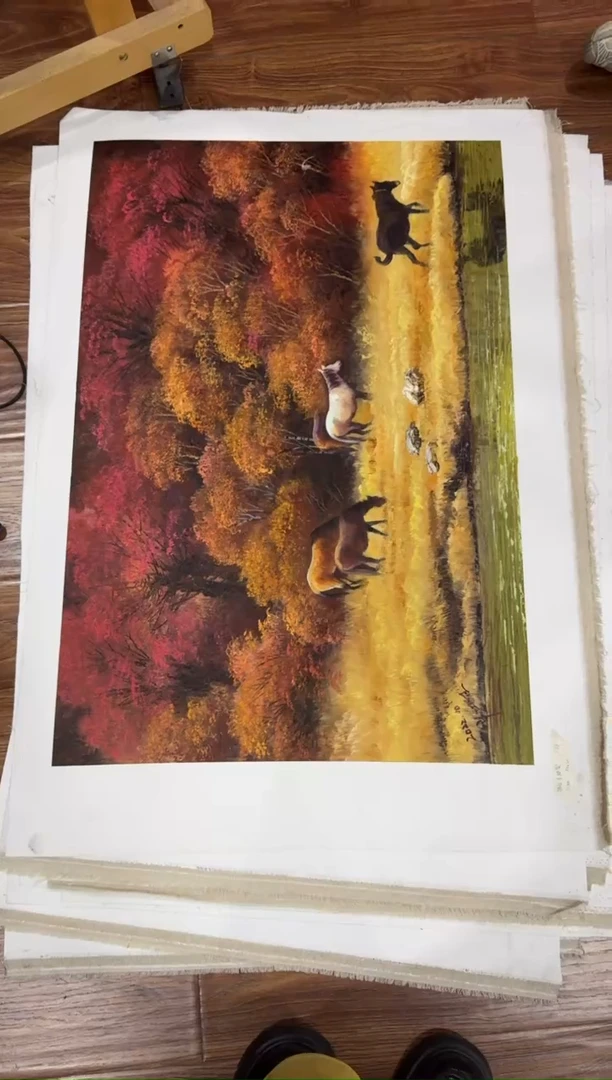 油画 【特价】朝鲜画家原创手绘油画作品