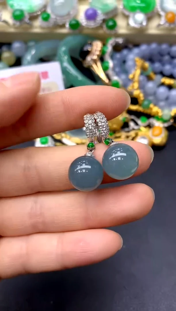 18K金镶嵌翡翠耳饰96-中国好珍宝