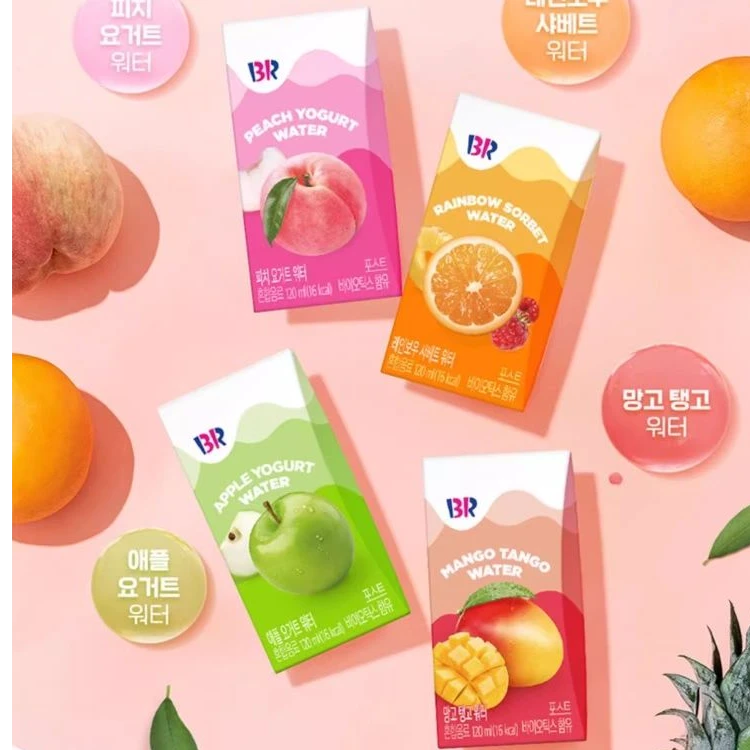 [25.10.2到期]韩国进口BR芭斯罗缤果味乳酸菌饮料120ml*24盒整箱