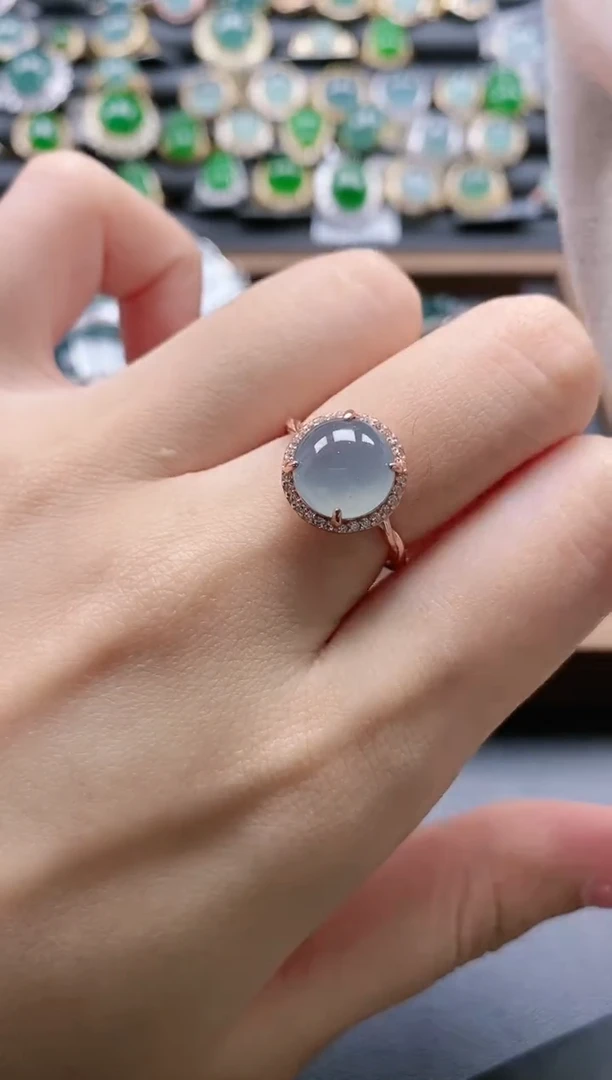 【闪购商品】翡翠戒指银S925镶嵌51151-15