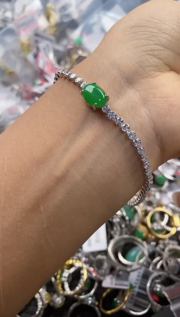 银S925镶嵌戒指翡翠999                  3