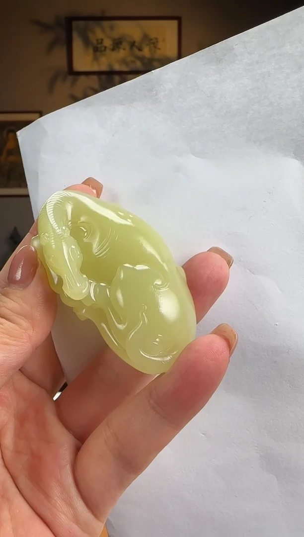 未镶嵌和田玉挂件k78黄口手工精雕马到功成