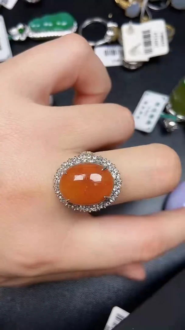 银S925镶嵌戒指翡翠3580