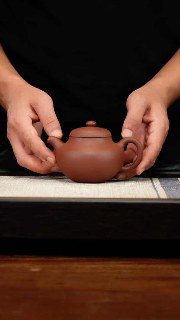 茶壶紫砂紫泥柿圆