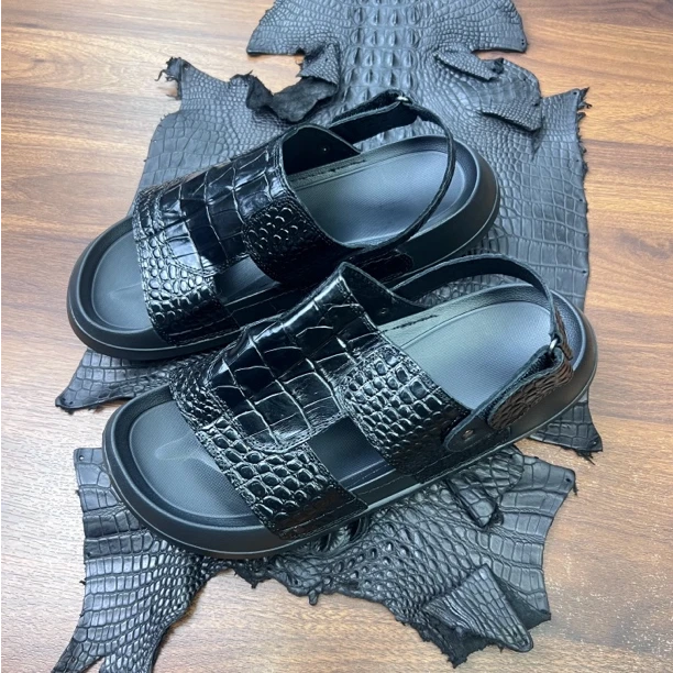 浮力鳄鱼皮凉鞋夏季新款两穿凉皮鞋男款拖鞋户外透气防滑男鞋凉拖