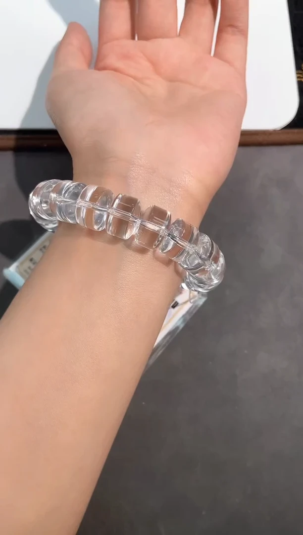 【闪购商品】水晶手链未镶嵌29号白水车轮珠单圈15mm