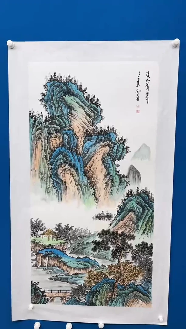 【闪购商品】国画张-金色华章原作山水/无框/W带书