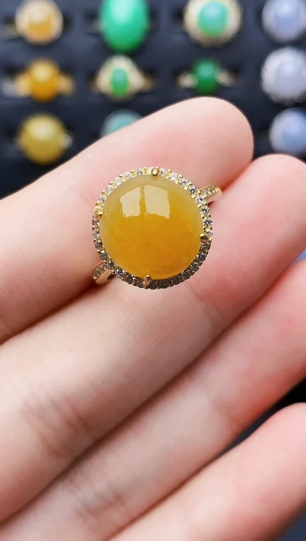 银S925镶嵌戒指翡翠8073