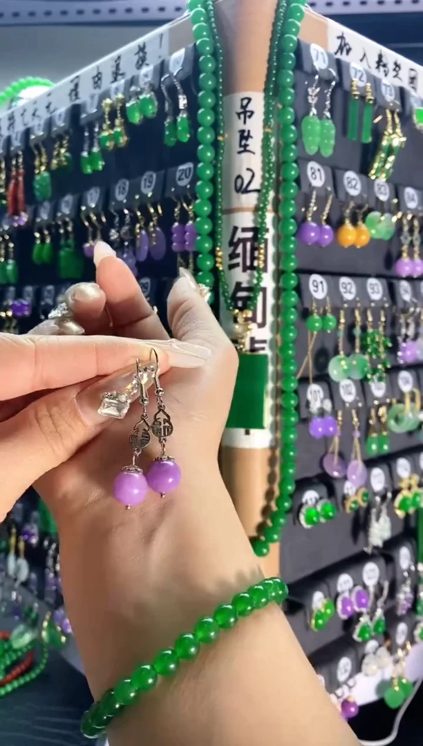 【闪购商品】翡翠耳饰银S925镶嵌028...