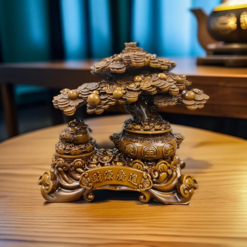 财源广进AX摇钱树金蟾可旋转新房装饰乔迁新居摆件客厅摆件