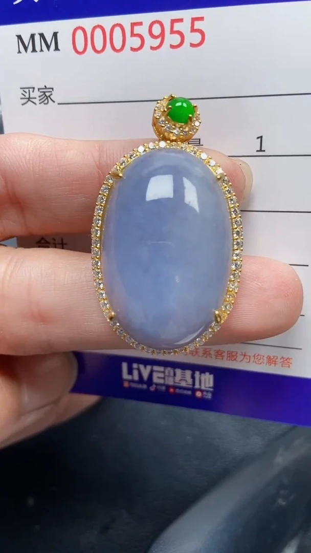 颈饰银S925镶嵌翡翠5955