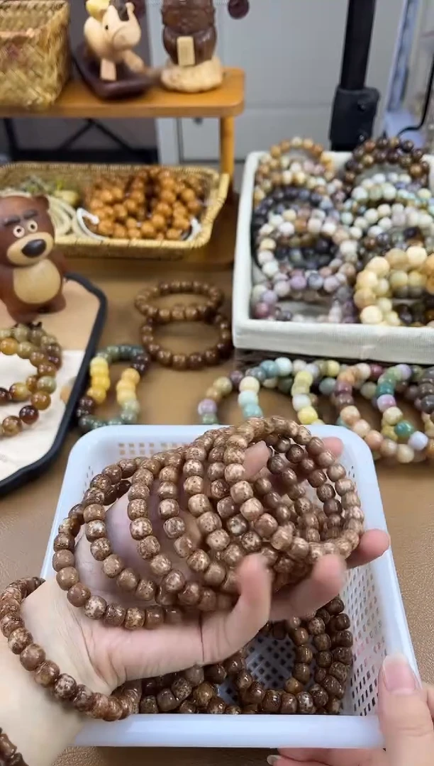 吊坠菩提根/象牙果粉皮星月单圈8*9mm