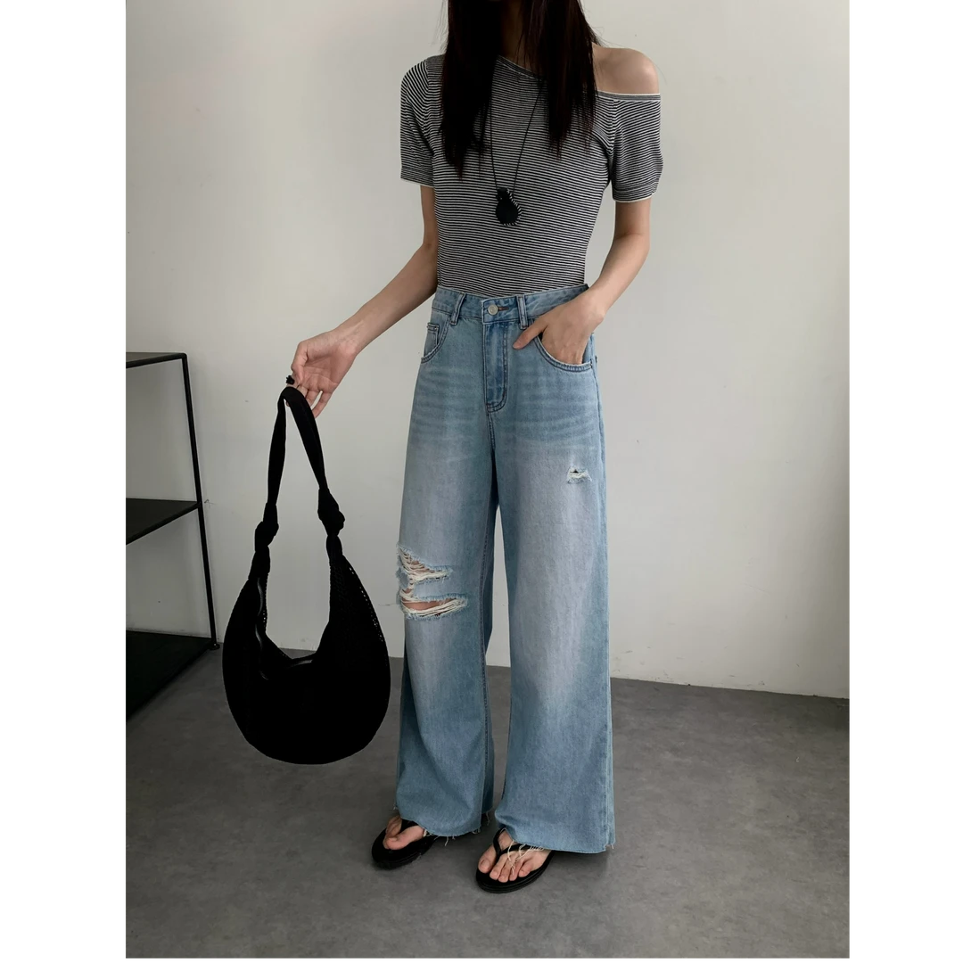 十三行BUT-夏季福秒基础百搭牛仔裤#5825