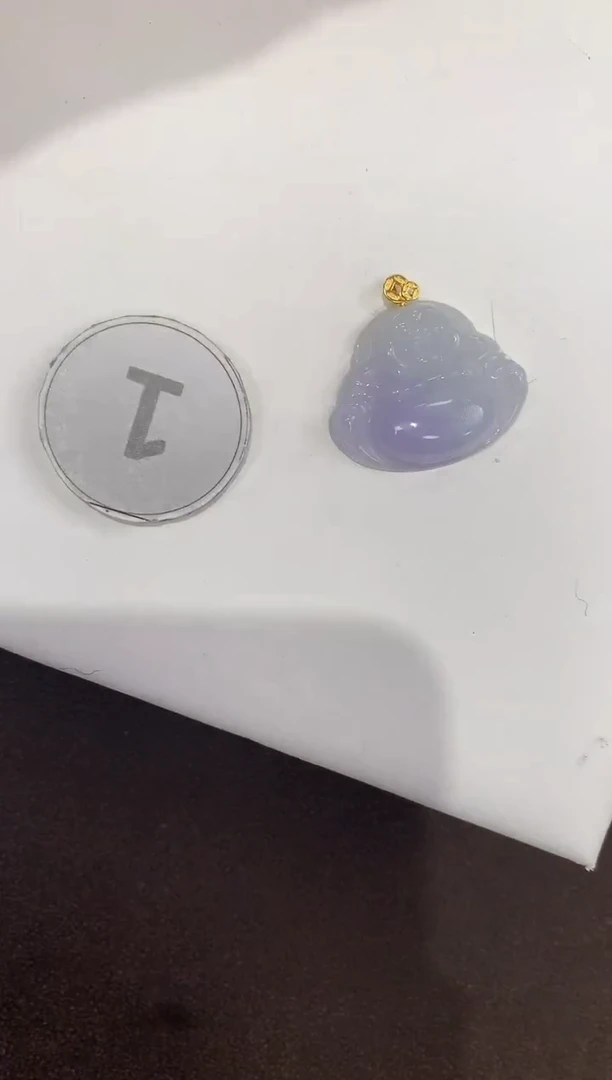 颈饰18K金镶嵌翡翠天然缅甸A货翡翠