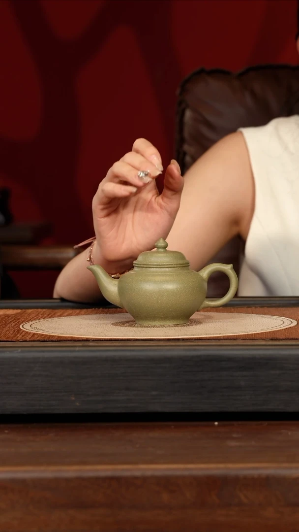 茶壶紫砂宜兴紫砂LHQ 豆青 笑樱