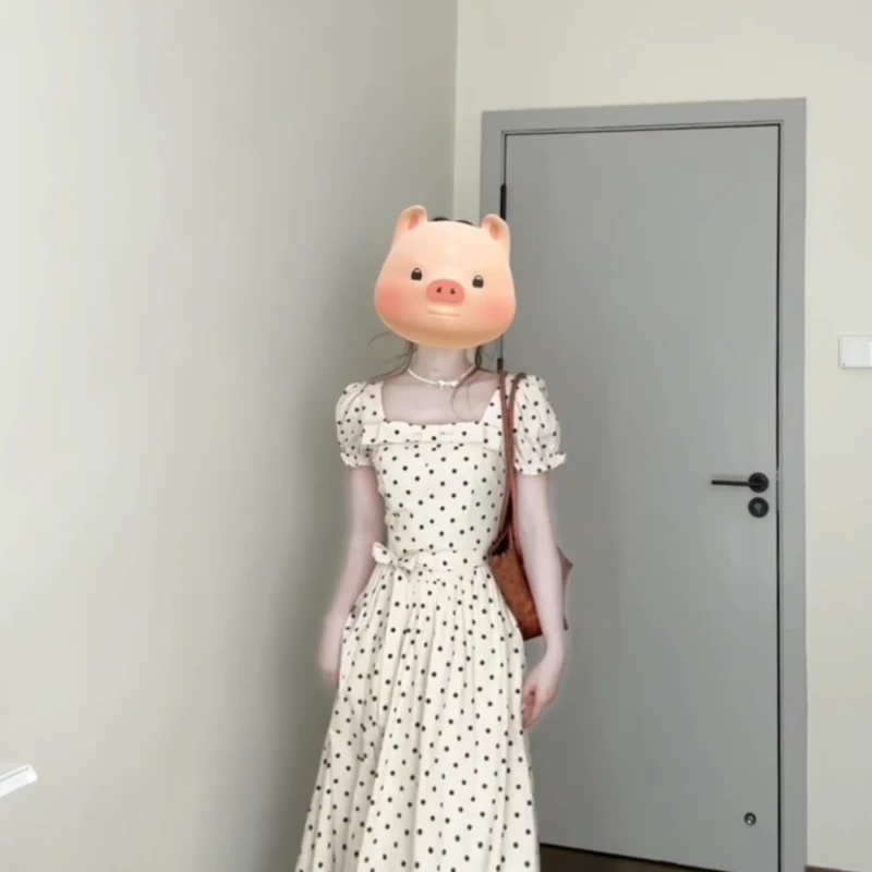 夏季新款气质时尚法式复古小众波点漂亮气质公主连衣裙女长裙子潮