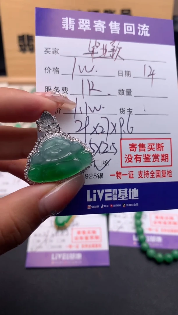 【闪购商品】翡翠颈饰18K金镶嵌10124519