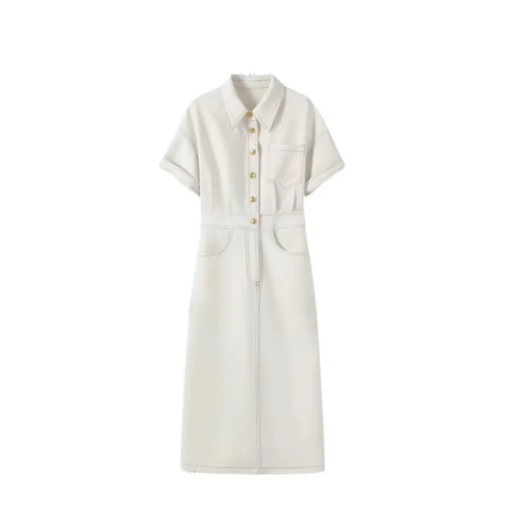 25新款高级感气质收腰款微弹肌理感连衣裙42303