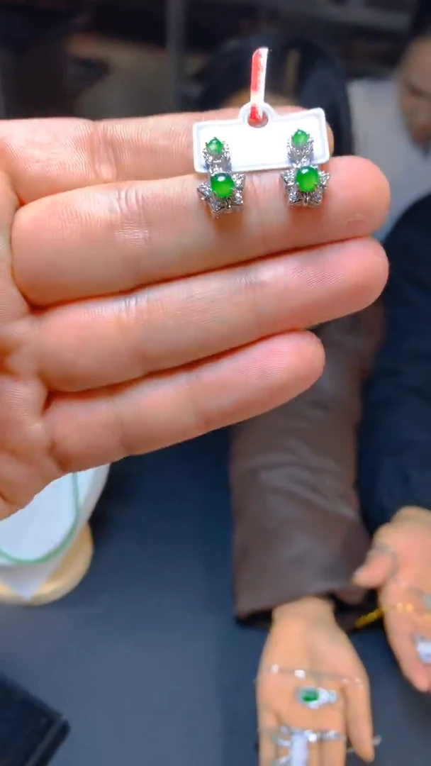 【闪购商品】翡翠耳饰未镶嵌1034954968多样性发一