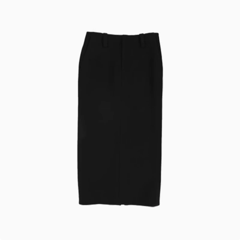 YOUWEI有尾 设计师品牌2025春夏新款工装直身半裙后开叉女士休闲