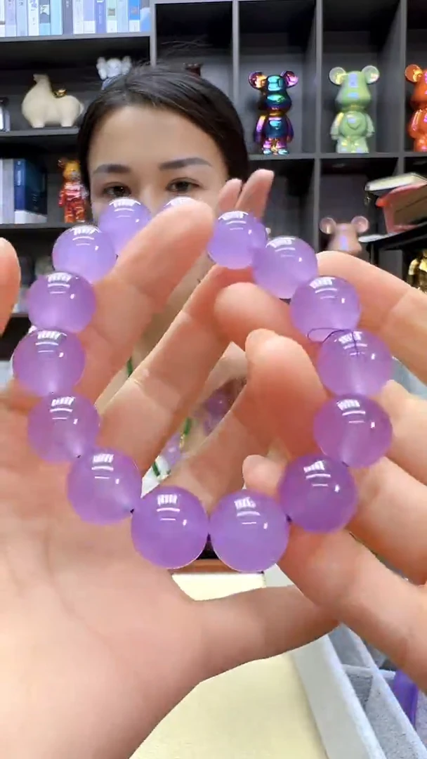 翡翠未镶嵌颈饰沉白diy劲饰14mm手链