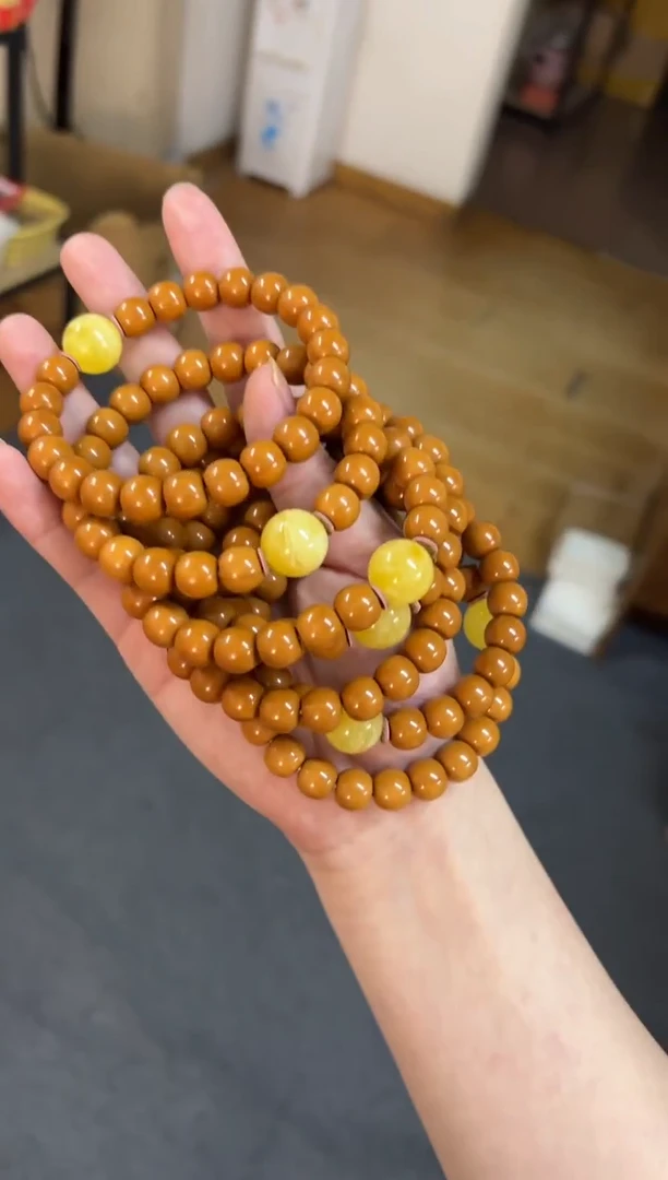 手链蜜蜡未镶嵌  9mm猴头老型蜜蜡【云端】多样性其一