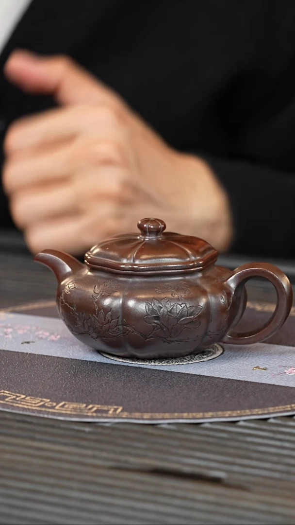 【闪购商品】紫砂茶壶CLQ 龙山古乌泥 筋纹仿古