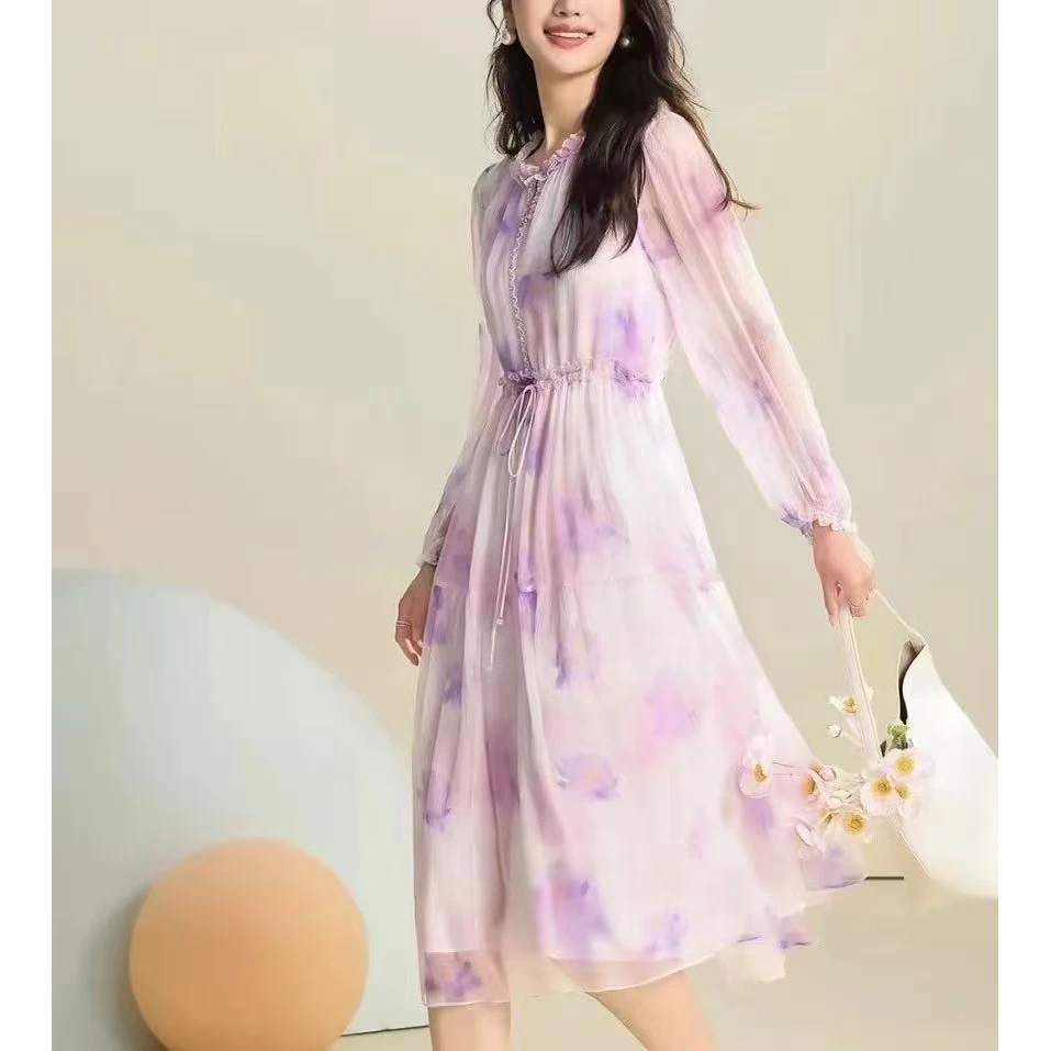 100%桑蚕丝连衣裙25DAK0348