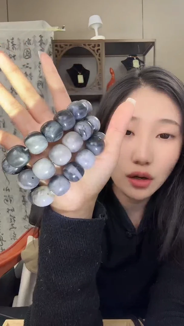 未镶嵌手串和田玉和田青花