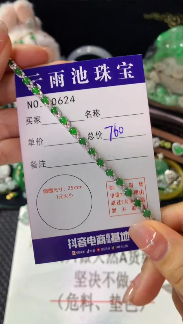 银S925镶嵌手链翡翠翡翠