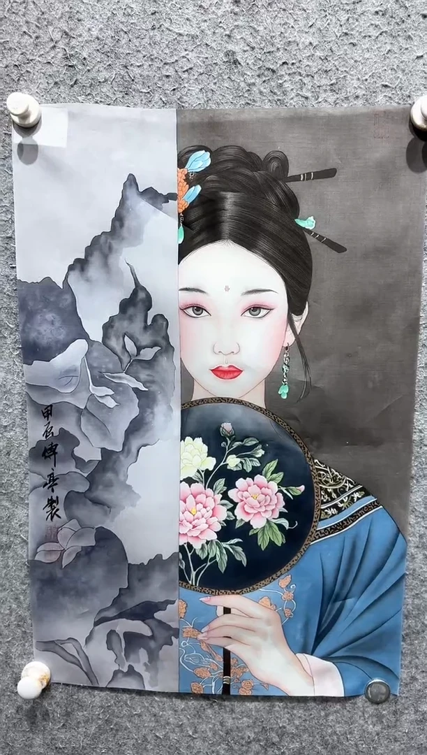 国画张传亭老师的红袍作品