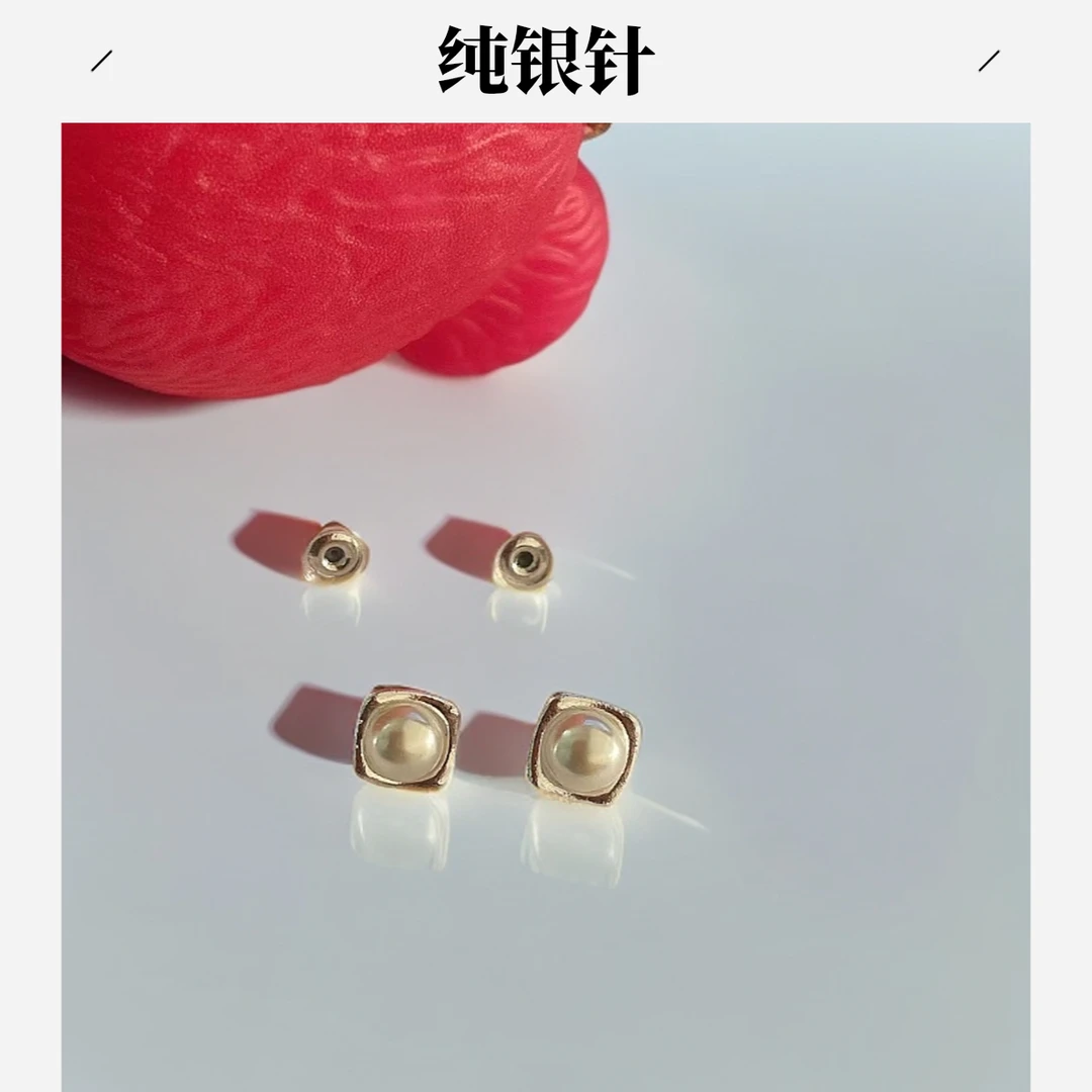 925银耳饰 925银针珍珠小耳钉 简约迷人 秋冬暖系  清新甜美
