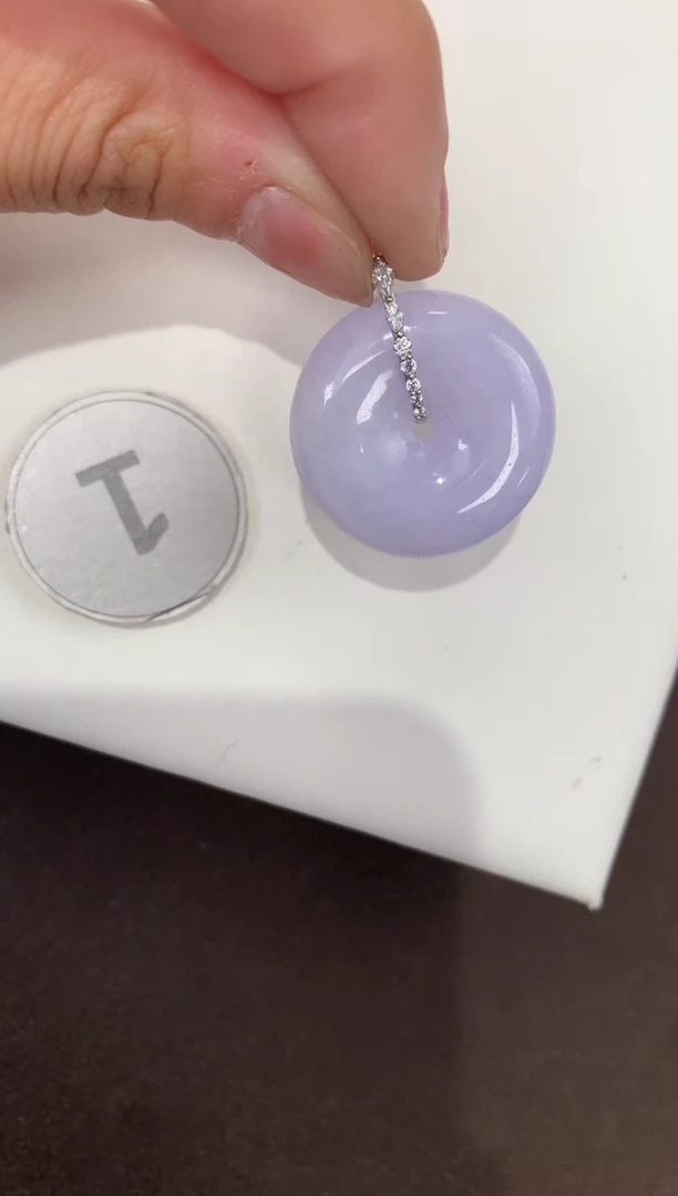 颈饰18K金镶嵌翡翠天然缅甸A货翡翠