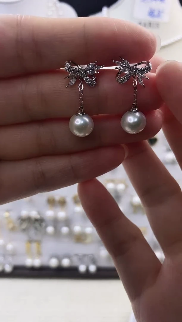 合金耳饰淡水珍珠10圆珠默认微瑕