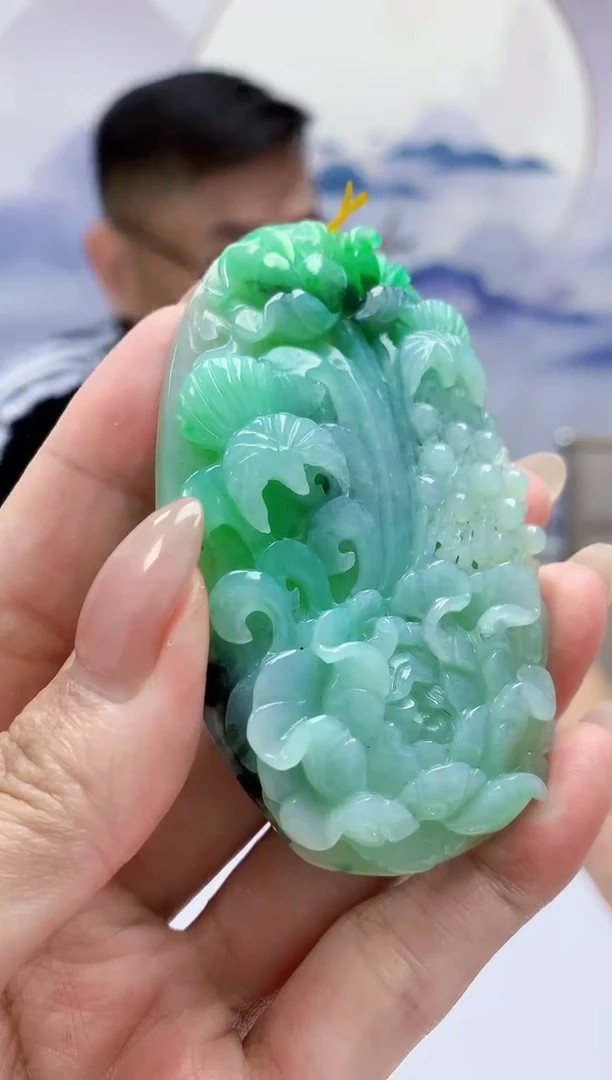 未镶嵌定制翡翠5153MM-毛货挂件117