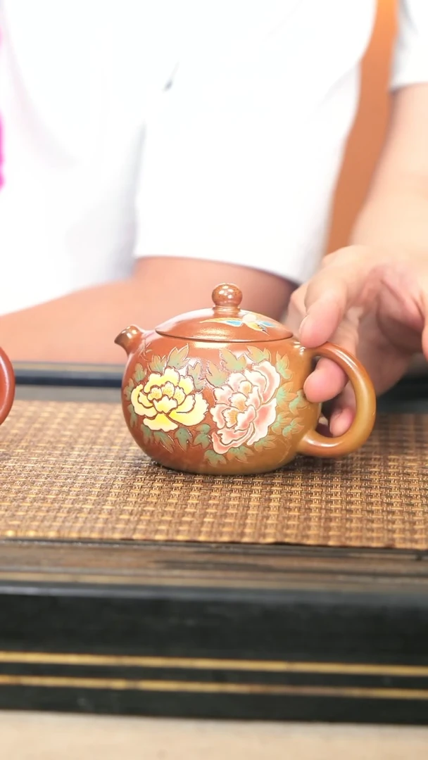 茶壶紫砂LJY20《牡丹·西施》柴烧