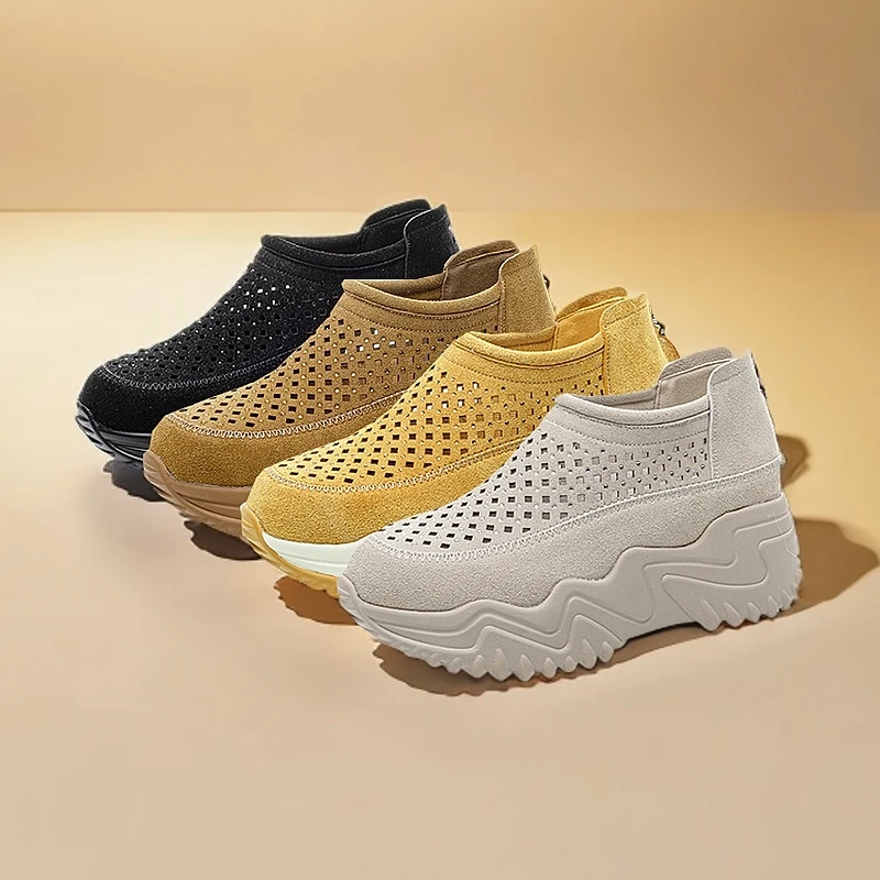 洞洞鞋女凉鞋2025新款春夏网面休闲百搭鞋子厚底老爹鞋欧若风运动