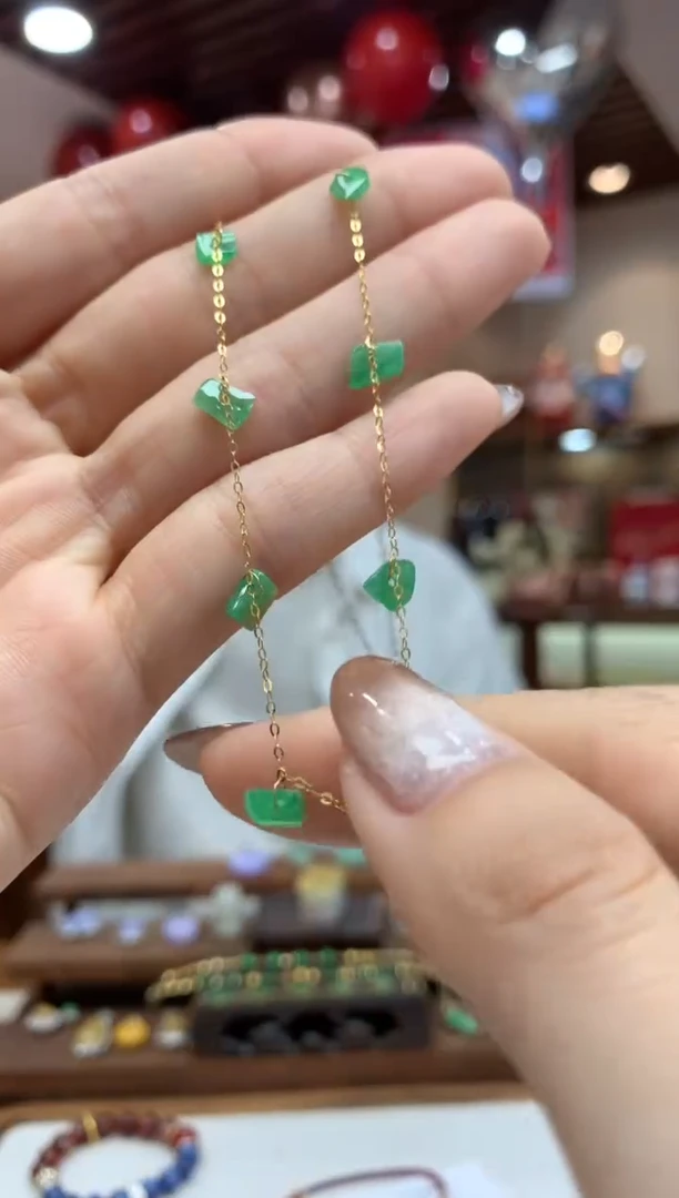 【闪购商品】翡翠套链18K金镶嵌手链多样性发货1件