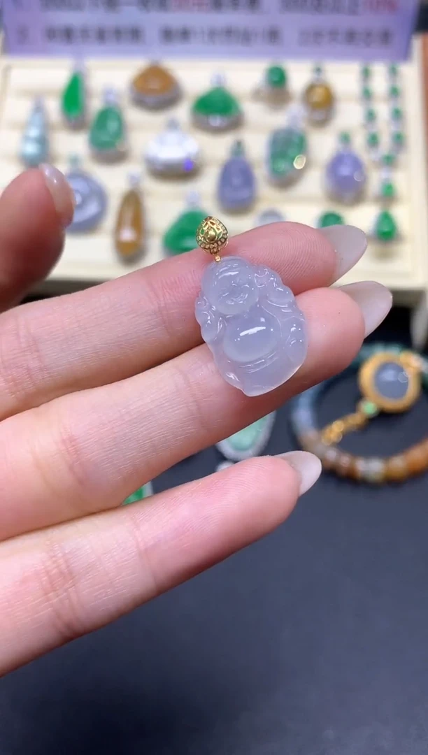 【闪购商品】翡翠吊坠(不含链)18K金镶嵌吊坠|500+50