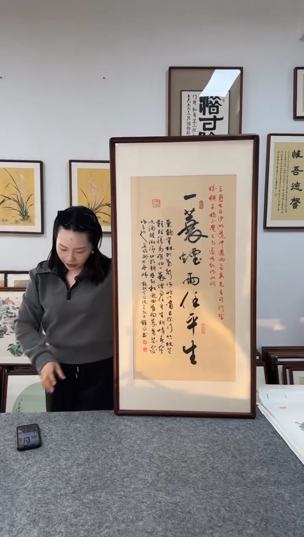书法范铠风-一蓑烟雨-53*103尺寸