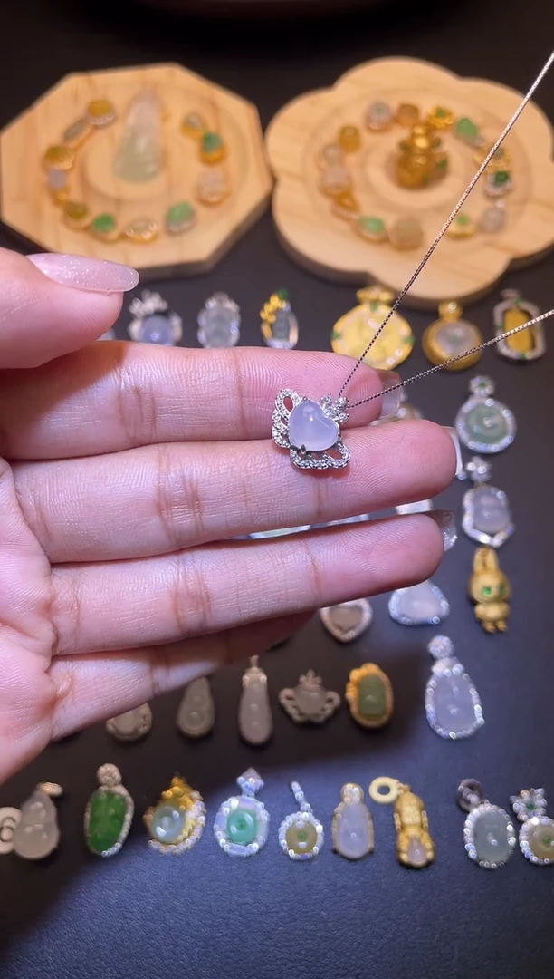 吊坠(不含链)银S925镶嵌翡翠1